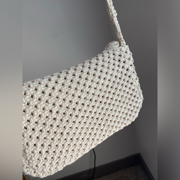 Last one🚨 Zara Macrame Knit Shell Cotton Shoulder Bag Handbag Purse Cream NWT - Picture 10 of 16
